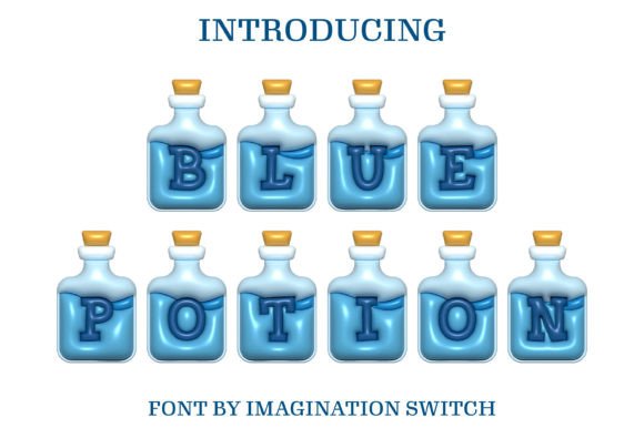 Blue Potion Inflated: A Bold Display Font for Handmade Brands