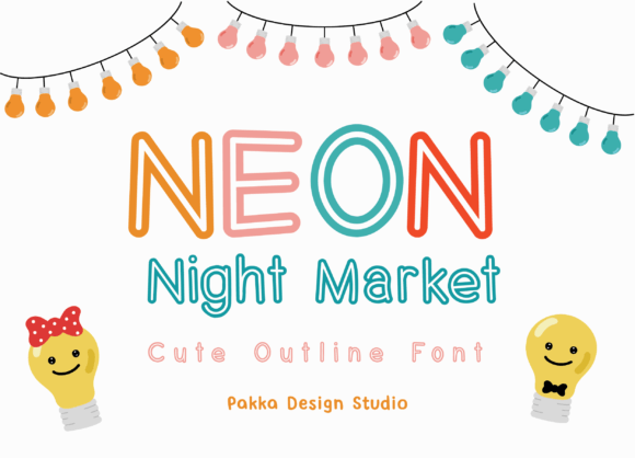 Neon Night Market: A Playful Display Font for Editorial Design